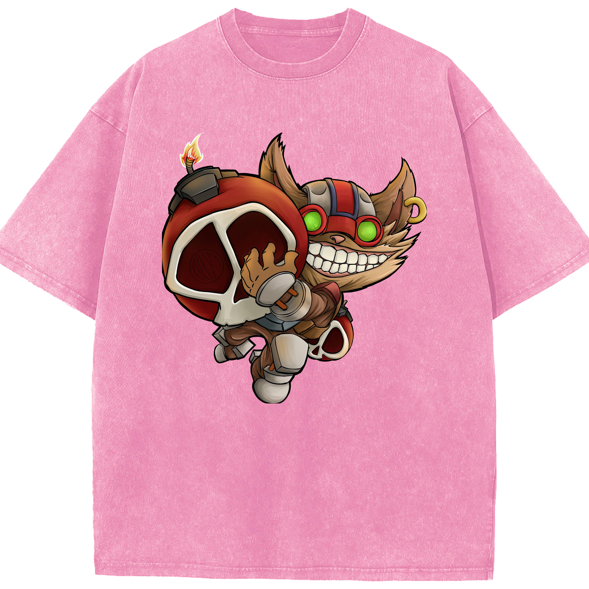 リーグ・オブ・レジェンド League of Legends LOL 綿100% ヴィンテージ風 半袖Tシャツ（フロントプリント）
